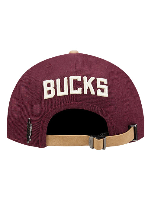 Pro Standard Signature Suede Maroon Milwaukee Bucks Adjustable Hat-back