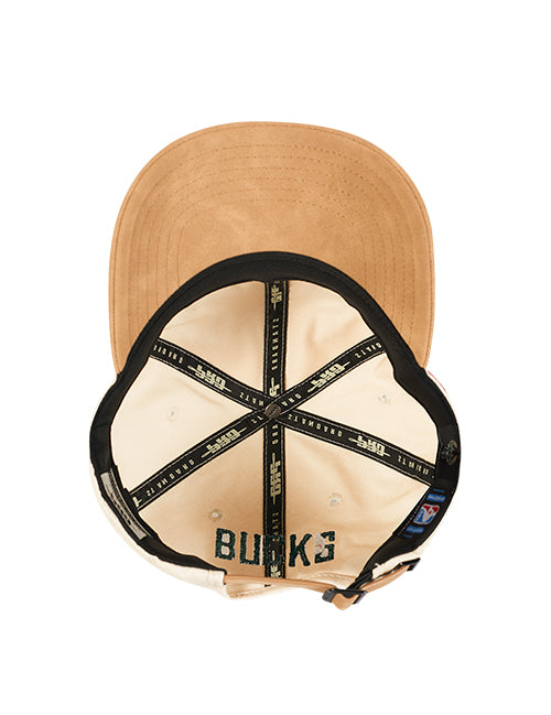 Pro Standard Signature Suede Cream Milwaukee Bucks Arc Adjustable Hat-UV