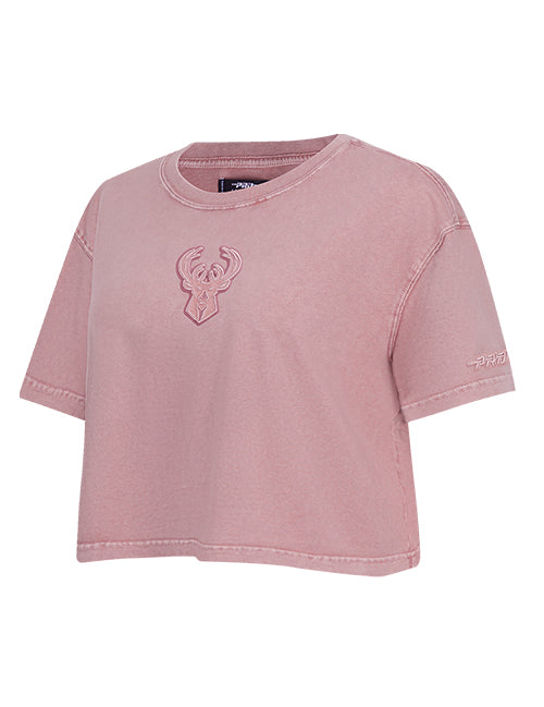 Women's Pro Standard Classic Milwaukee Bucks Washed Boxy T-Shirt-angled front