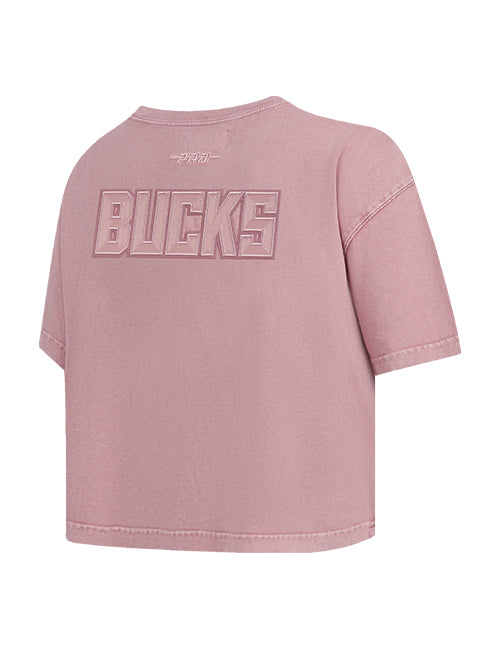 Women's Pro Standard Classic Milwaukee Bucks Washed Boxy T-Shirt-angled back