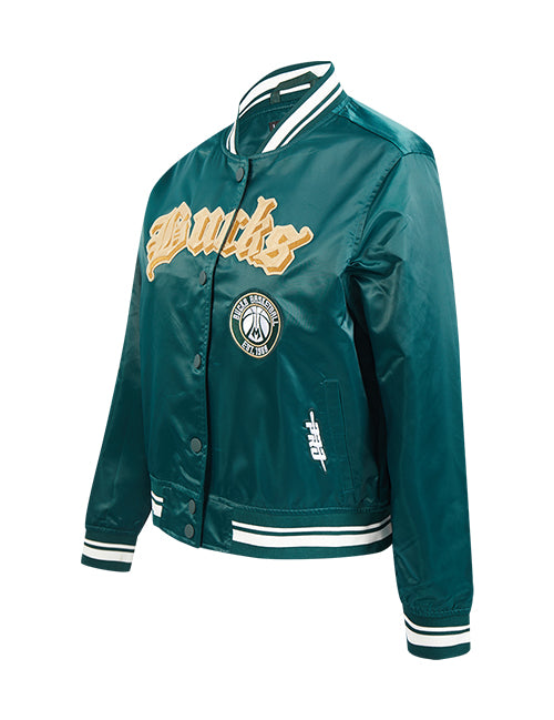 Women's Pro Standard Best of Milwaukee Bucks Satin Jacket-angled front
