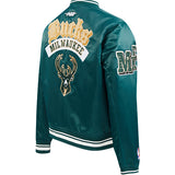 Women's Pro Standard Best of Milwaukee Bucks Satin Jacket- angled back