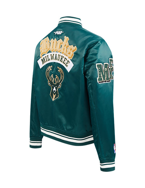 Women's Pro Standard Best of Milwaukee Bucks Satin Jacket- angled back