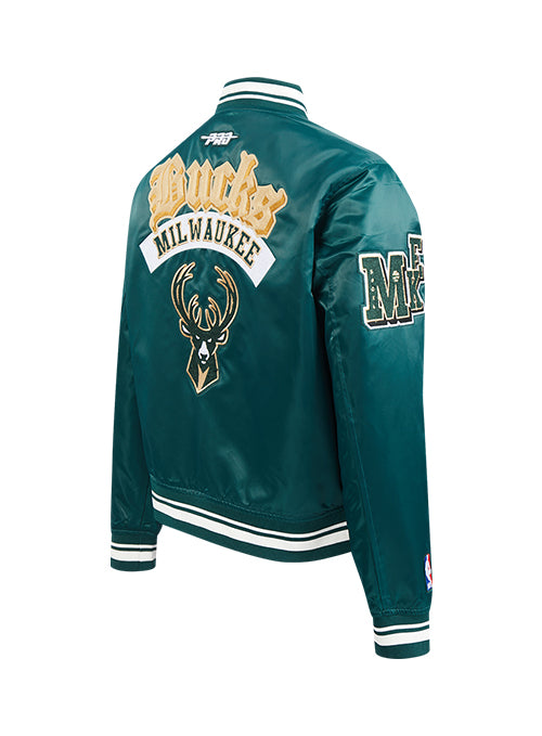 Women's Pro Standard Best of Milwaukee Bucks Satin Jacket- angled back