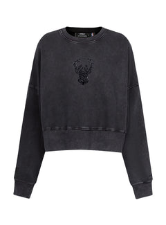 Women's Pro Standard Vanguard Milwaukee Bucks Washed Crewneck Sweatshirt-front