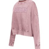 Women's Pro Standard Classic Milwaukee Bucks Washed Crewneck Sweatshirt- angled front