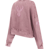 Women's Pro Standard Classic Milwaukee Bucks Washed Crewneck Sweatshirt - angled back