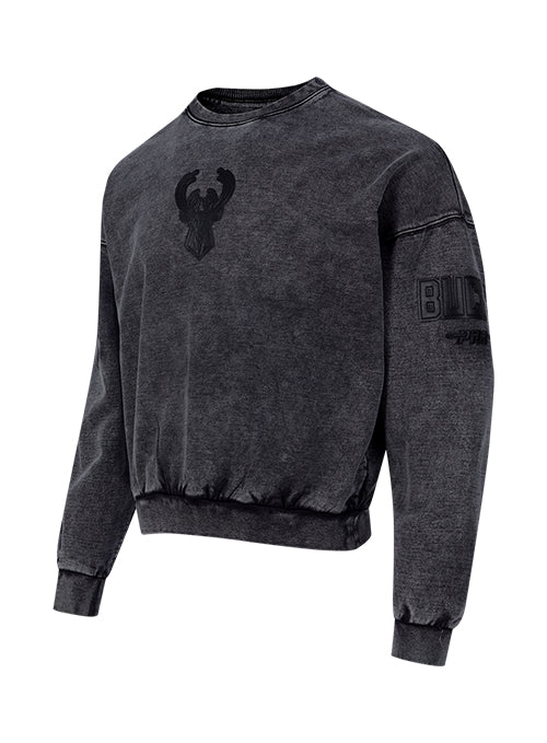 Pro Standard Vanguard Washed Milwaukee Bucks Crewneck Sweatshirt-angled front