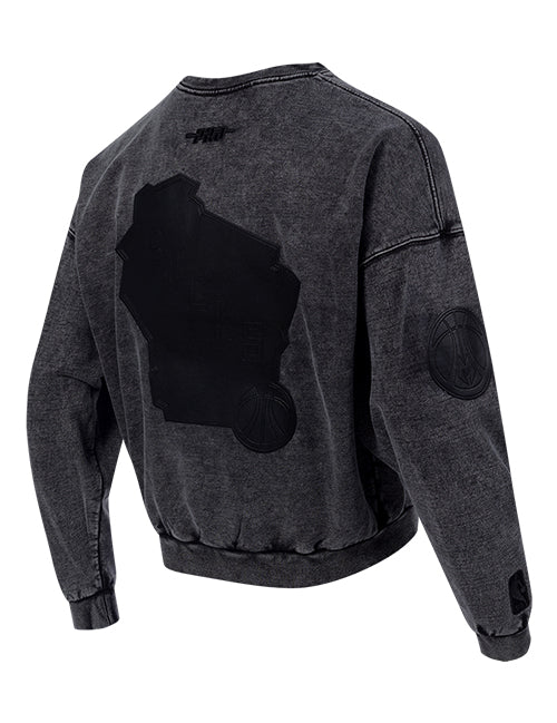 Pro Standard Vanguard Washed Milwaukee Bucks Crewneck Sweatshirt-angled back