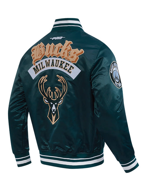 Pro Standard Best Of Milwaukee Bucks Satin Jacket-angled back