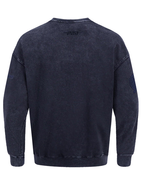 Pro Standard Classic Navy Washed Milwaukee Bucks Crewneck Sweatshirt-back