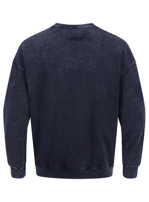 Pro Standard Classic Navy Washed Milwaukee Bucks Crewneck Sweatshirt-back