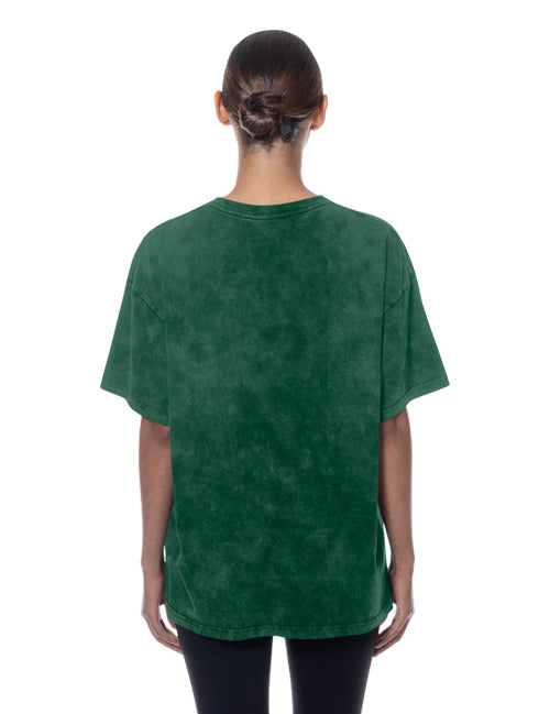 Women's New Era Leisure Throw Green Milwaukee Bucks T-Shirt-back