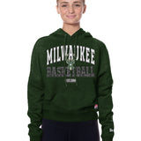 Women's New Era Leisure Throw Milwaukee Bucks Hooded Sweatshirt-front