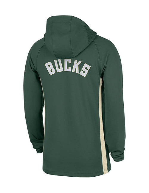 Nike 2025-26 Game Theatre Milwaukee Bucks 1/4 Zip Hooded Sweatshirt-back