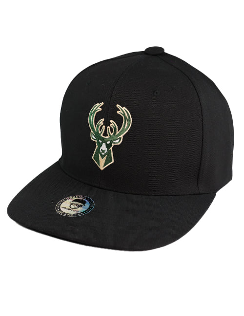 Noggin Boss Black Milwaukee Bucks Icon Logo Hat