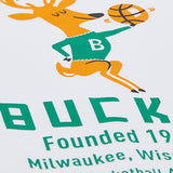 Women's Mitchell & Ness HWC '68 Founded Milwaukee Bucks Boyfriend T-Shirt-close up