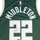 Signed Nike 2022 Icon Edition Khris Middleton Milwaukee Bucks Swingman Jersey-signature 