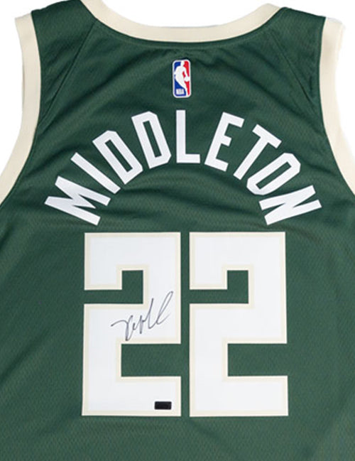 Signed Nike 2022 Icon Edition Khris Middleton Milwaukee Bucks Swingman Jersey-signature 