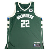 Signed Nike 2022 Icon Edition Khris Middleton Milwaukee Bucks Swingman Jersey-front