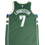 Signed Nike 2022 Icon Edition Chris Livingston Milwaukee Bucks Swingman Jersey-back