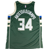 Signed Nike Icon 2022 Giannis Antetokounmpo Milwaukee Bucks Swingman Jersey-back