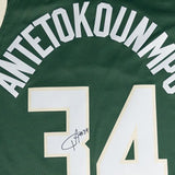 Signed Nike Icon 2022 Giannis Antetokounmpo Milwaukee Bucks Swingman Jersey-signature