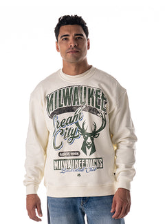 The Wild Collective 2025-26 City Edition Milwaukee Bucks Crewneck Sweatshirt-front