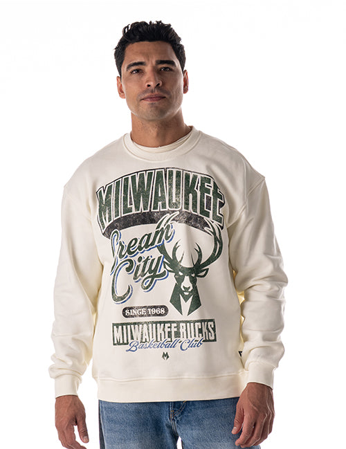The Wild Collective 2025-26 City Edition Milwaukee Bucks Crewneck Sweatshirt-front