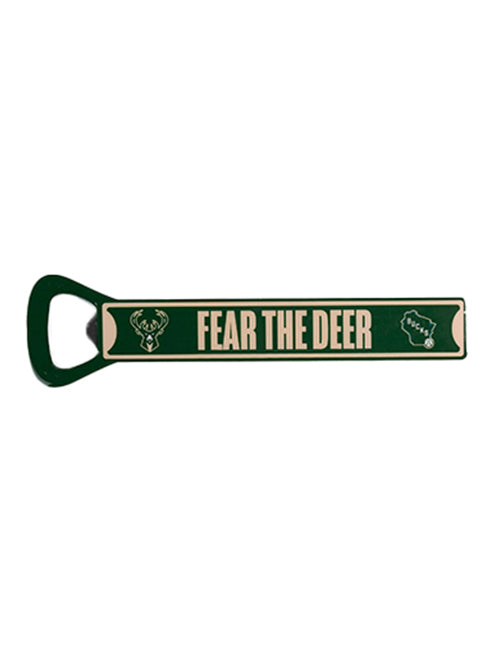 Authentic Street Signs Fear the Deer Milwaukee Bucks Bottle Opener Magnet