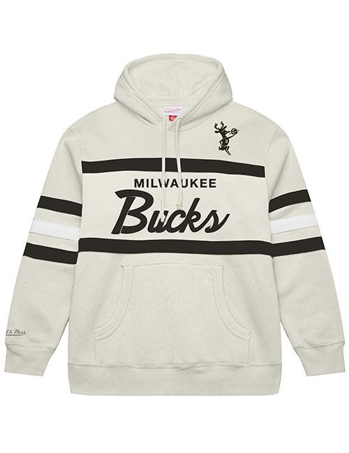 Mitchell & Ness HWC '68 Head Coach Bone Milwaukee Bucks Hooded Sweatshirt-FRONT