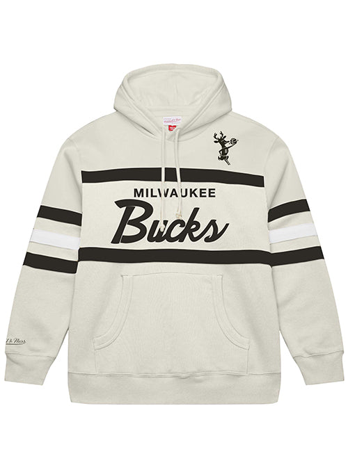 Mitchell & Ness HWC '68 Head Coach Bone Milwaukee Bucks Hooded Sweatshirt-FRONT