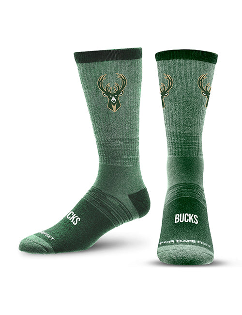 For Bare Feet Team Marble Milwaukee Bucks Crew Sock