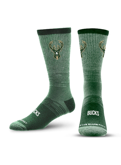 For Bare Feet Team Marble Milwaukee Bucks Crew Sock
