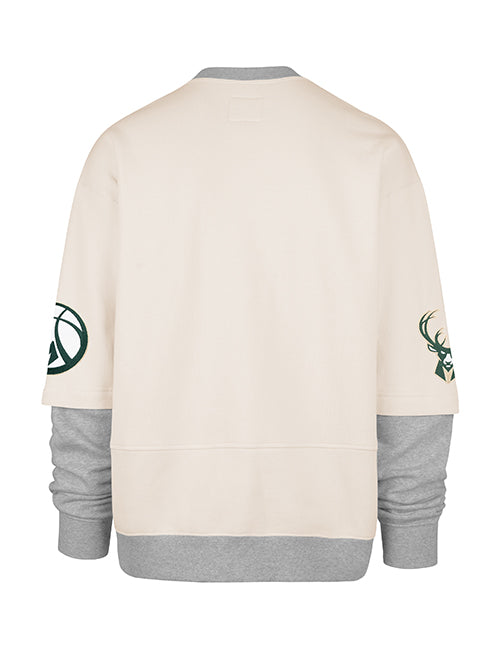 '47 Brand Crossover Milwaukee Bucks Trifecta Crewneck Sweatshirt-back