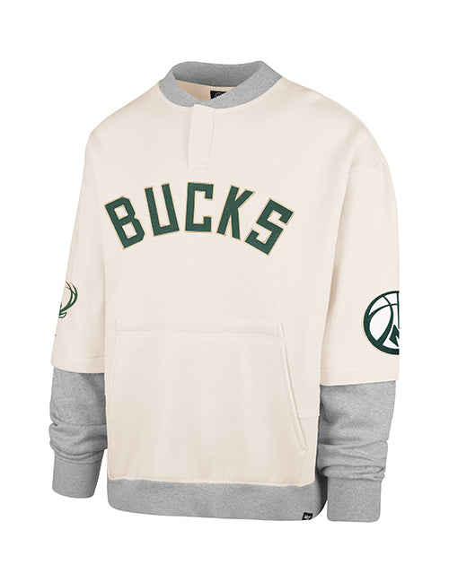 '47 Brand Crossover Milwaukee Bucks Trifecta Crewneck Sweatshirt-front