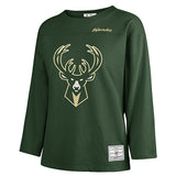 Women's '47 Brand Golden Age Milwaukee Bucks Long Sleeve T-Shirt-front