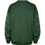Women's '47 Brand Go Big Glitter Milwaukee Bucks Oversized Crewneck Sweatshirt-back