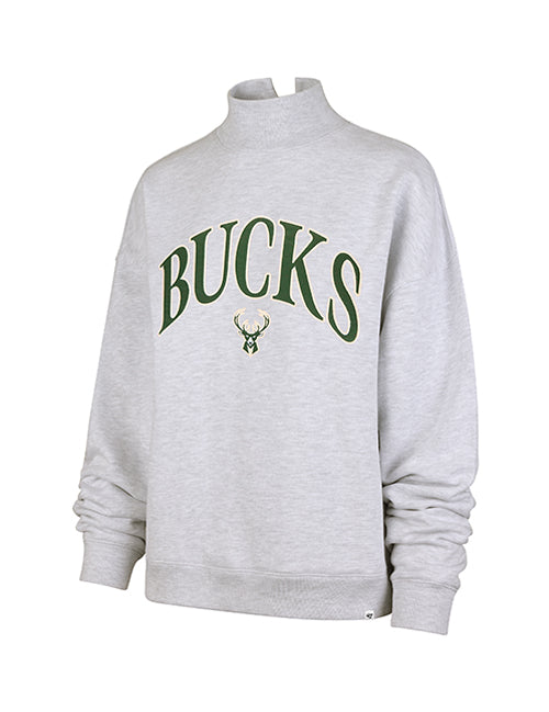 Women's '47 Brand Milwaukee Bucks Mock Neck Pullover-front