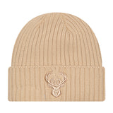 New Era Color Pack Cream Milwaukee Bucks Knit Hat-front