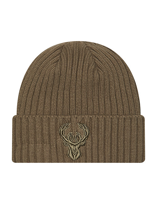 New Era Color Pack Olive Milwaukee Bucks Knit Hat-front