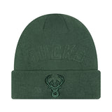 New Era Tonal Green Milwaukee Bucks Knit Hat-front