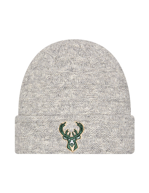Women's New Era Metallic Milwaukee Bucks Knit Hat-front