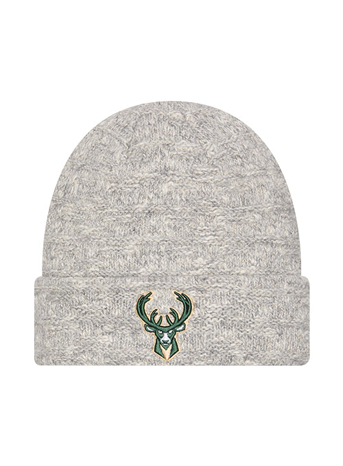 Women's New Era Metallic Milwaukee Bucks Knit Hat-front