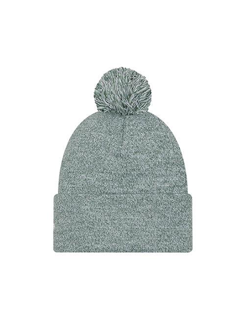 Youth New Era Marled Green Milwaukee Bucks Pom Knit Hat-back