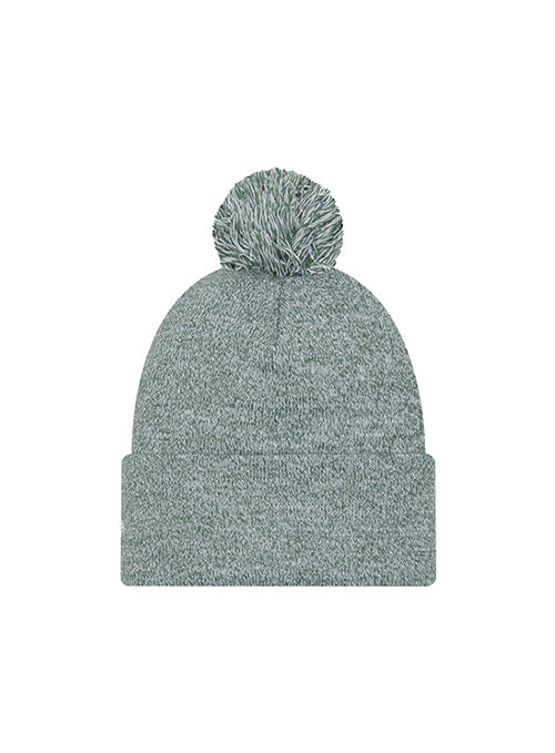 Youth New Era Marled Green Milwaukee Bucks Pom Knit Hat-back