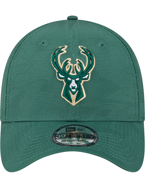 New Era Tonal Camo 39Thirty Milwaukee Bucks Flex Fit Hat-front