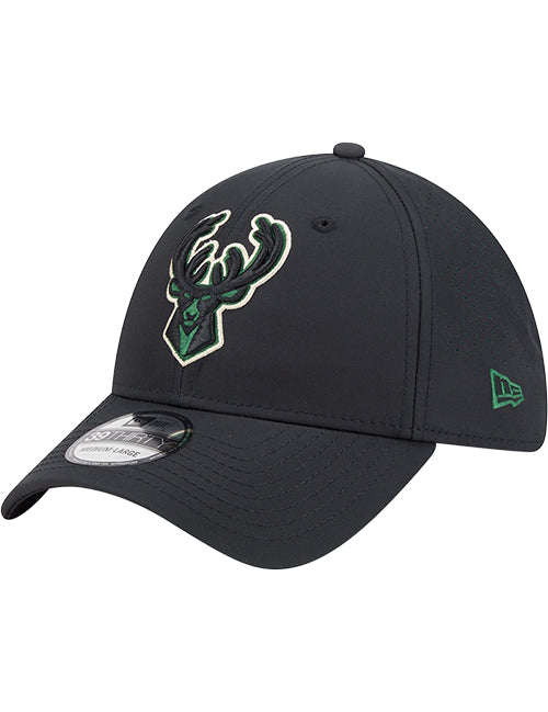 New Era Night 39Thirty Vision Milwaukee Bucks Flex Fit Hat-left
