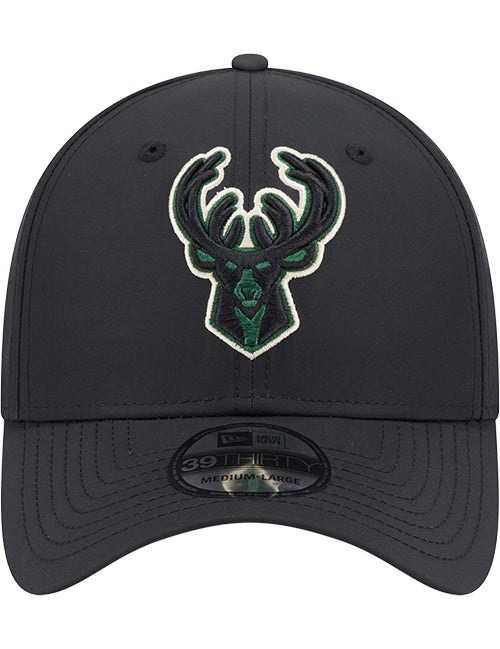 New Era Night 39Thirty Vision Milwaukee Bucks Flex Fit Hat-front