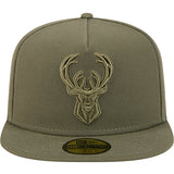 New Era 59Fifty Color Pack Olive Milwaukee Bucks Fitted Hat-front